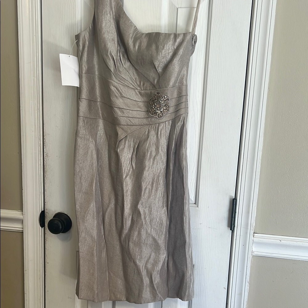Elegant Silver One-Shoulder Dress